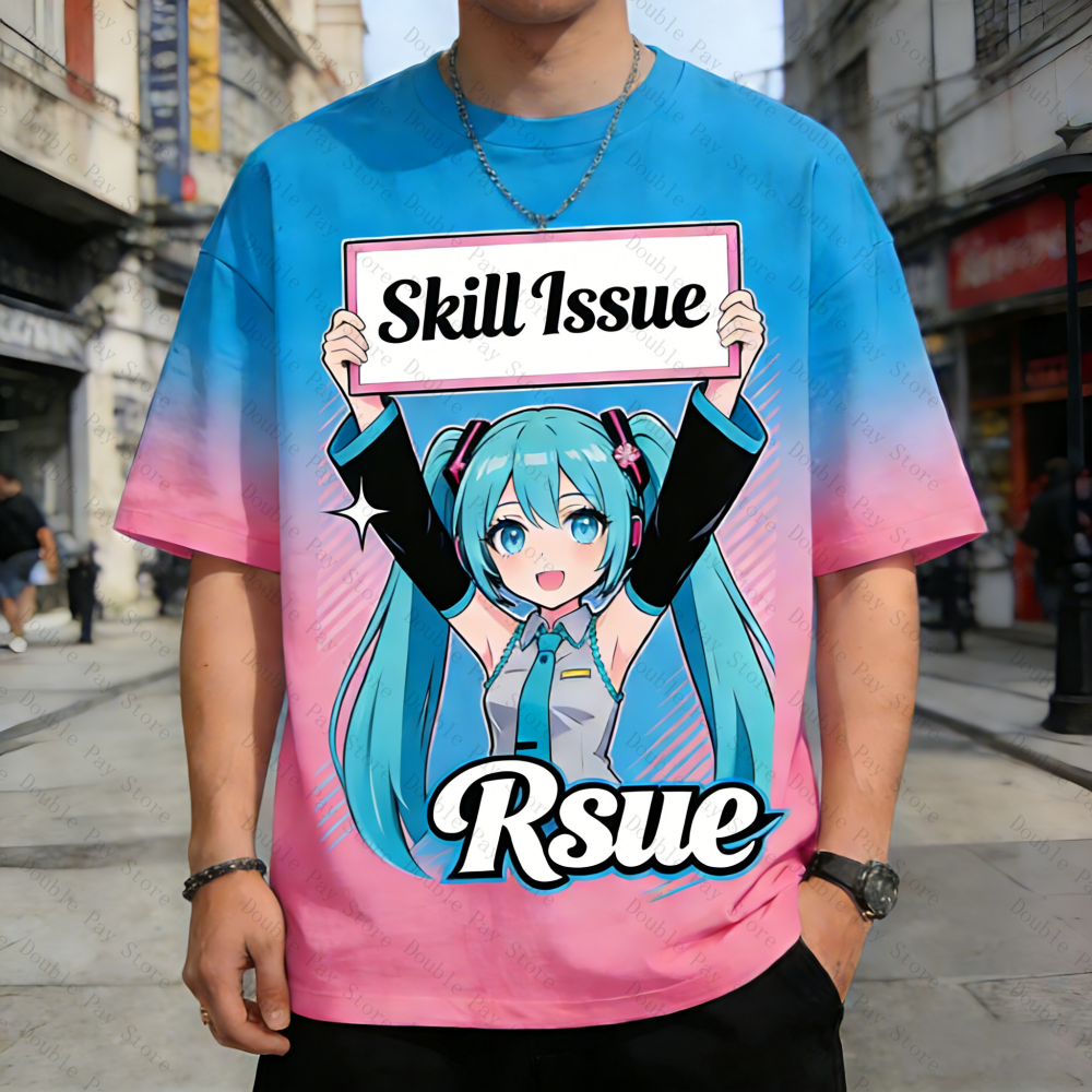 Anime Cosplay Meme - Hatsune Miku Fan Gift Oversized T-Shirt