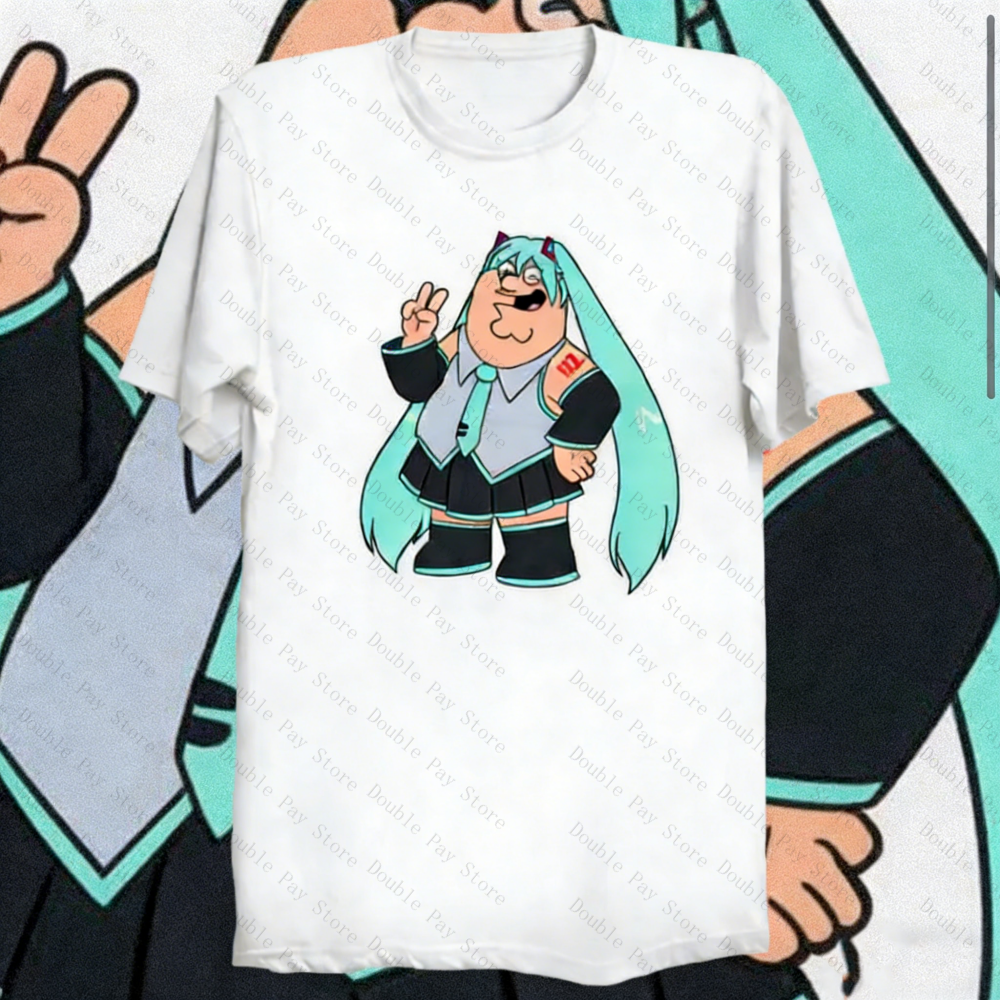 Anime Cosplay Meme - Peter Griffin Miku Meme T-Shirt Funny