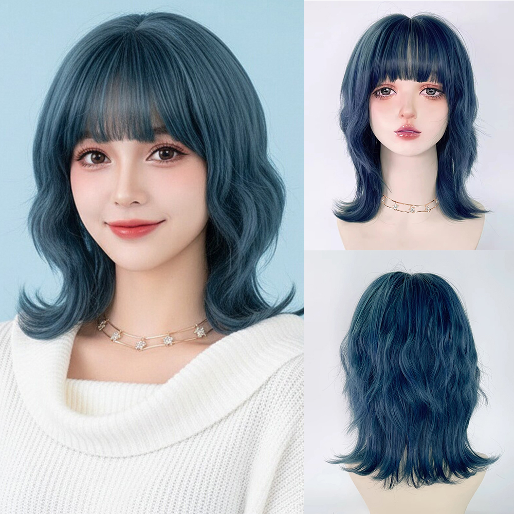 Synthetic Short Curly Blue Mul - Anime Cosplay Realistic 리뷰 및 가격