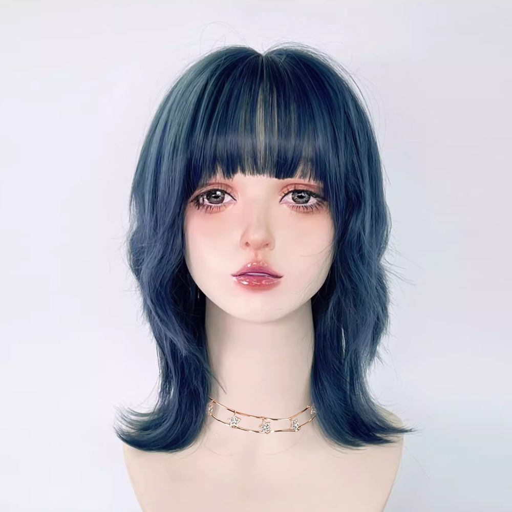 Synthetic Short Curly Blue Mul - Anime Cosplay Realistic 리뷰 및 가격