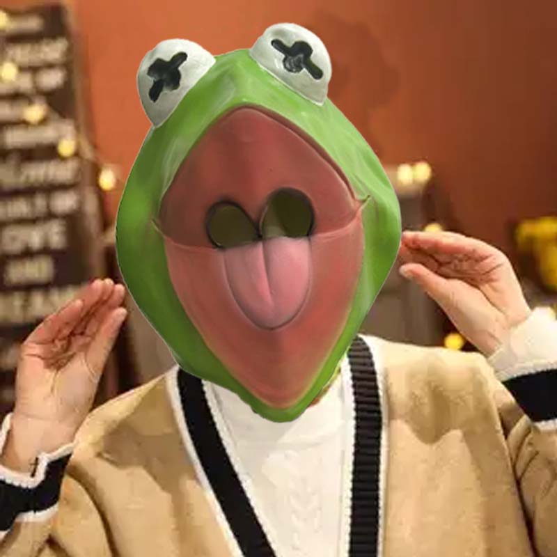 The Kermit Frog Meme Head Mask - Anime Cosplay Meme 리뷰 및 가격
