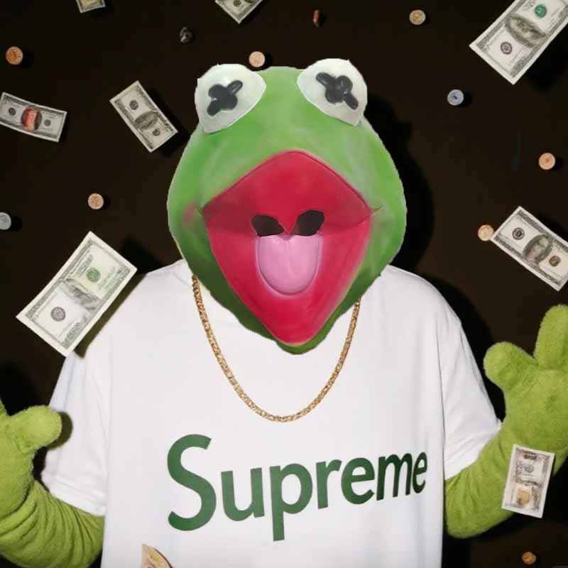 The Kermit Frog Meme Head Mask - Anime Cosplay Meme 리뷰 및 가격