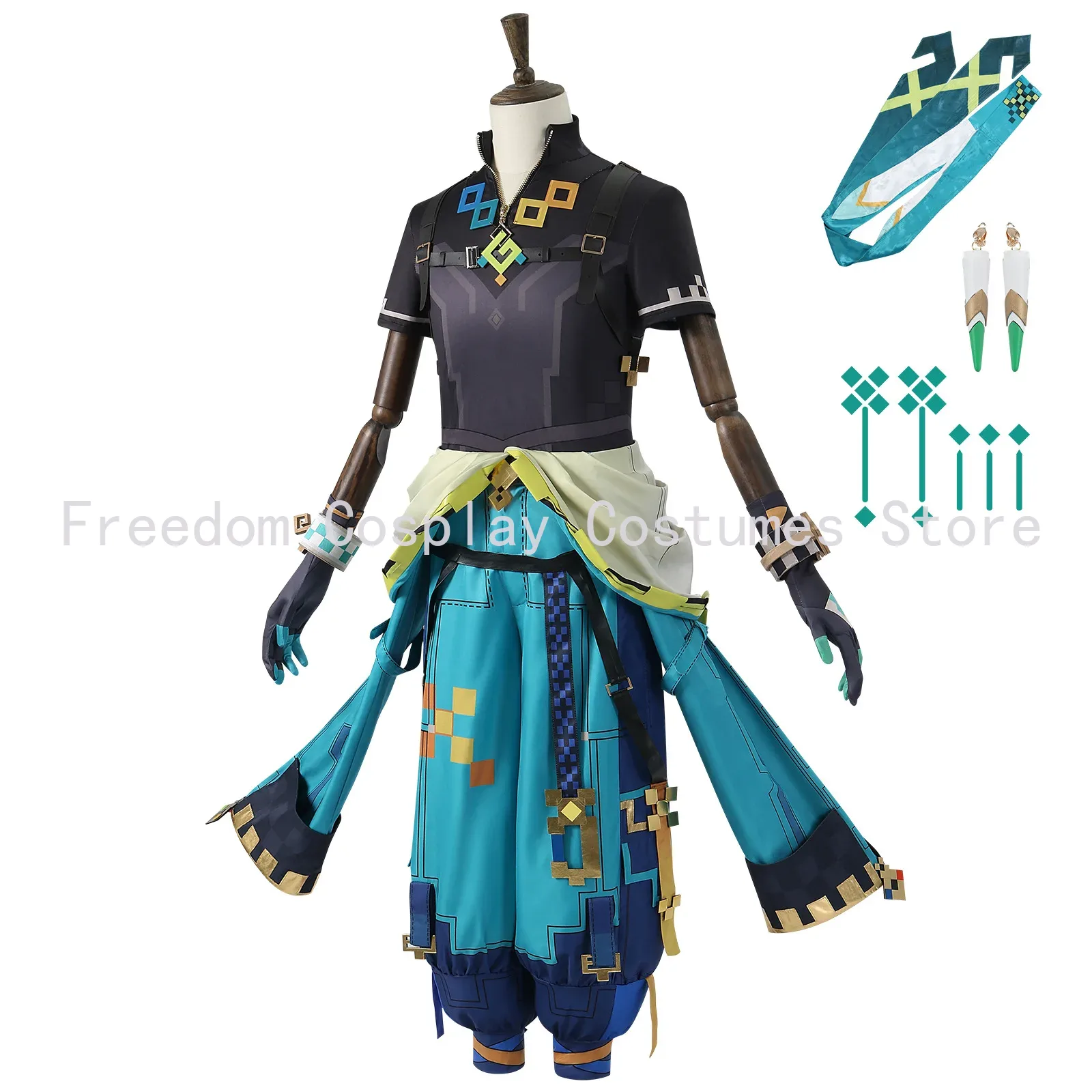 Game Genshin Impact Kinich Cos - Anime Cosplay Wig 리뷰 및 가격